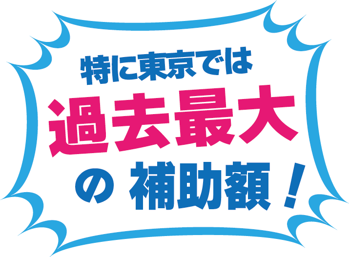 特に東京都では過去最大の補助額！