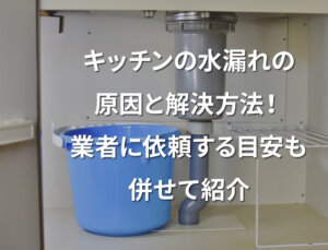 キッチンの水漏れの原因と解決方法！業者に依頼する目安も併せて紹介