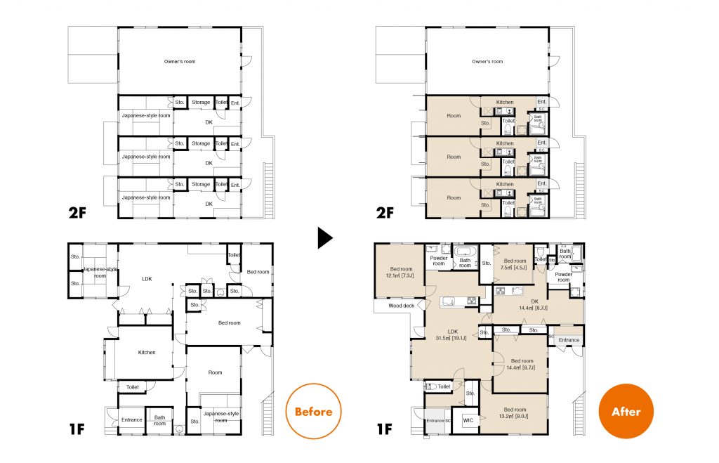 間取りBeforeとAfter
