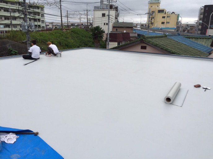 S__5832709 屋上防水工事塩ビ機会固定式工法